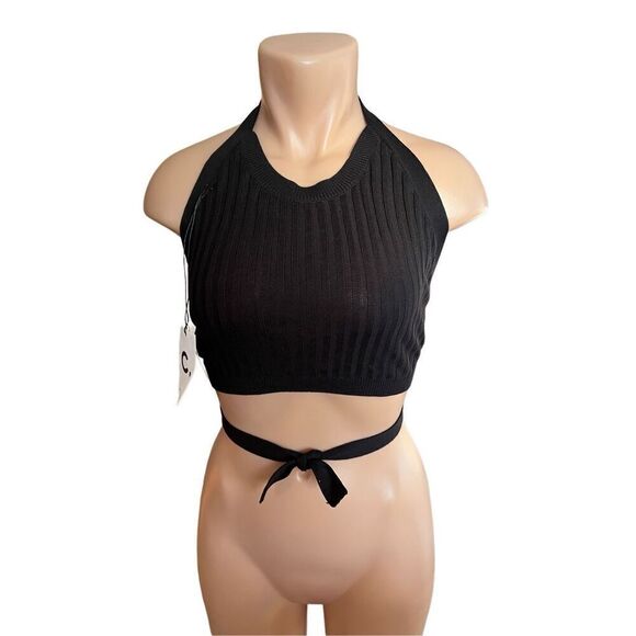 Callahan Knitwear Greta Halter in Black - Picture 1 of 5